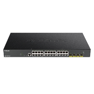 Коммутатор D-Link DGS-1250-28XMP/RU/A1A, 24×1 Гбит/с + 4×10 Гбит/с SFP+, управляемый