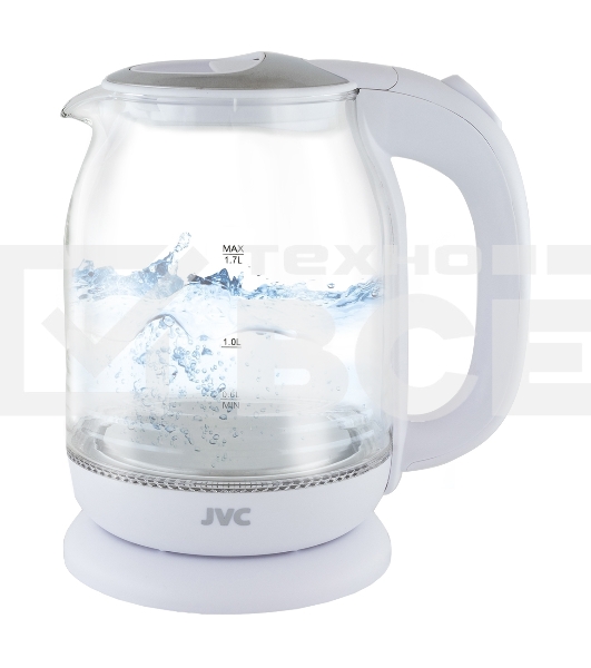 Чайник электрический JVC JK-KE1510 белый, объем 1,7л, максимальная мощность 2200 Вт