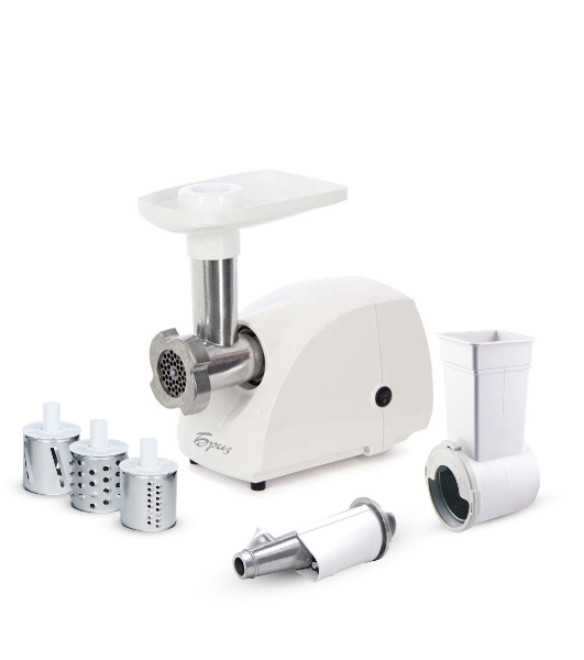 Мясорубка электрическая Аксион Бриз М12.22 белый, 600 Вт, 0.67 кг/мин, защита от перегрузки, насадки - 5