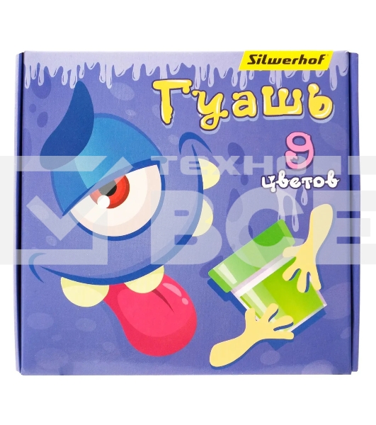 Гуашь Silwerhof Монстрики 9цв. бан. 20мл. картон.кор.