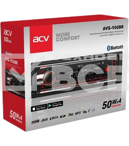 Автомагнитола ACV AVS-930BR 1DIN 4x50Вт
