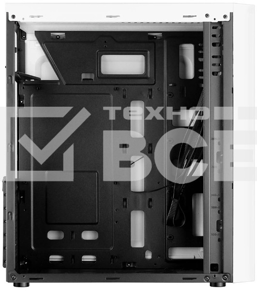 Компьютерный корпус Ginzzu A390 белый Window RGb подсветка 1хUSB 3.0, 2хUSB 2.0, AU