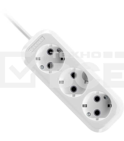 Удлинитель DEFENDER (99369) R330 16 А, 3 роз х 10 м, белый