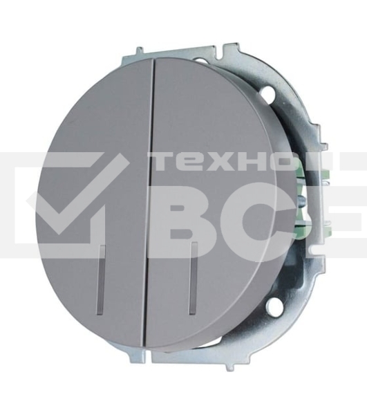 Выключатель 2-кл. СП OSEN 10А IP20 с подсветкой механизм серый матовый LEZARD 743-7488-112