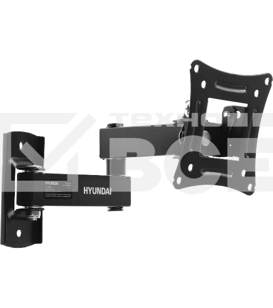 Кронштейн для телевизора Hyundai GL-N1 черный 10'-27' макс.15кг настенный поворотно-выдвижной и наклонный