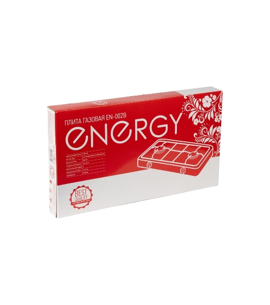 Плита настольная газовая Energy EN-002B черный, 6.4 кВт, газ, конфорки - 2, эмаль, поворотные переключатели