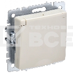 Розетка 1-местная IEK BRITE РСбш10-3-БрКр (BR-R16-16-K10) с заземлением, с защитными шторками и крышкой, 16А, IP20, бежевый, фото 1