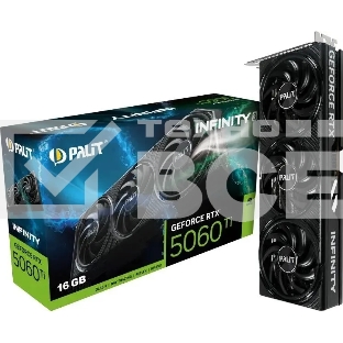 Видеокарта Palit PCI-E 5.0 RTX5060Ti INFINITY 3 NVIDIA GeForce RTX 5060TI 16Gb 128bit GDDR7 2407/28000 HDMIx1 DPx3 HDCP Ret