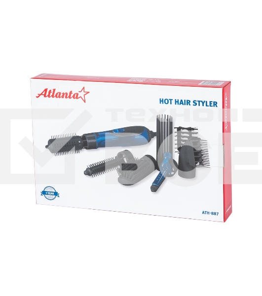 Фен-щётка Atlanta ATH-887 синий, 650 Вт