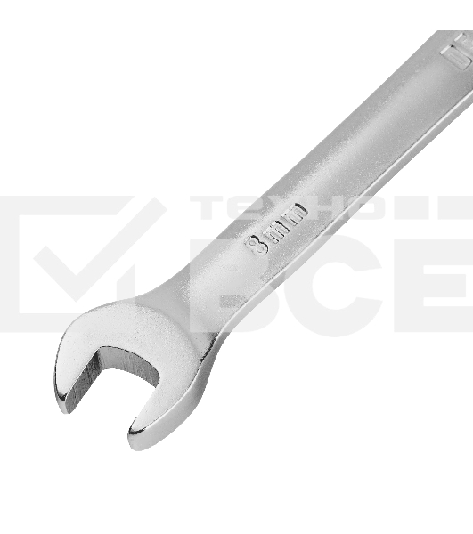 Ключ комбинированный трещоточный Denzel 14702 8 мм, CrV, матовый хром