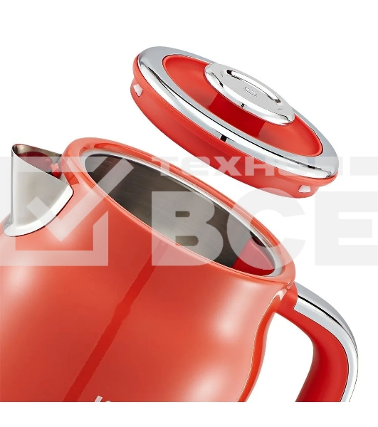 Чайник электрический Kitfort КТ-6791 1.7л. 2200Вт красный/серебристый корпус: металл/пластик