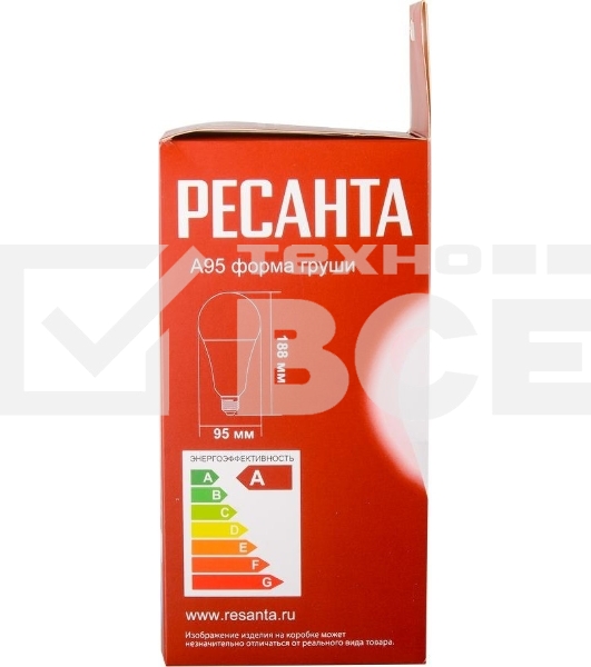 Лампа светодиодная Ресанта LL-R-A95-25W-230-4K-E27 груша