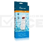 Сетевой фильтр 16А, 3500 Вт, 3 гнезда, без з/ш, с з/к, ПВС 3x1.0, 5 м, белый (SBSP-3-50-W), фото2