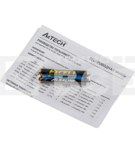 Мышь беспроводная A4Tech Fstyler FG10S черный/серый, 2000 dpi, радиоканал, USB, кнопки - 4