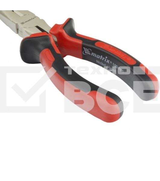 Длинногубцы Matrix NICKEL 17166 180 мм, прямые никелированные, двухкомпонентные рукоятки