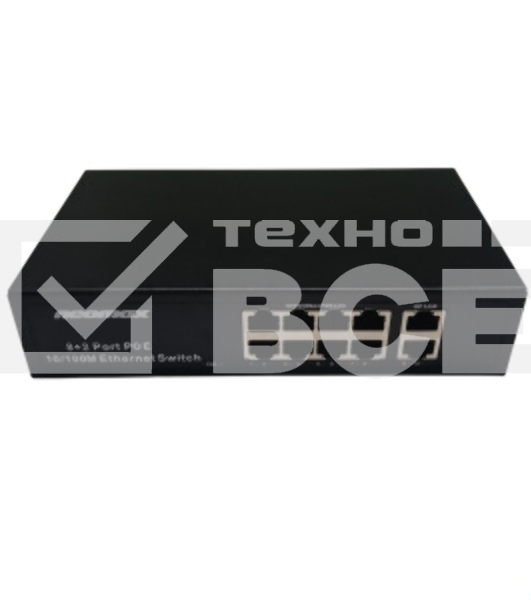 Коммутатор неуправляемый NEOMAX NMS-110PoE-100-S, 10 портов 100 Mbps, 8xPoE, металл