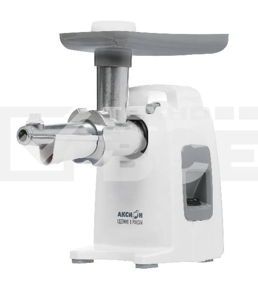 Мясорубка электрическая Аксион М321.04 белый, 1500 Вт, 1.7 кг/мин, реверс, защита от перегрузки, насадки - 4