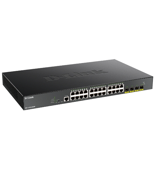 Коммутатор D-Link DGS-1250-28XMP/RU/A1A, 24×1 Гбит/с + 4×10 Гбит/с SFP+, управляемый