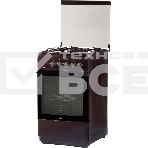 Плита комбинированная Flama L FK 1412 коричневый, конфорок 4 газовых, духовка 50 л, 50 см x 85 см x 60 см, фото 1