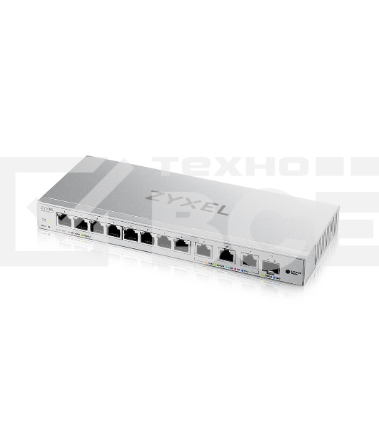 Мультигигабитный Smart L2 коммутатор Zyxel XGS1250-12, 8xGE, 3x1/2,5/5/10G, 1xSFP+, кнопка LED ECO Mode, настольный