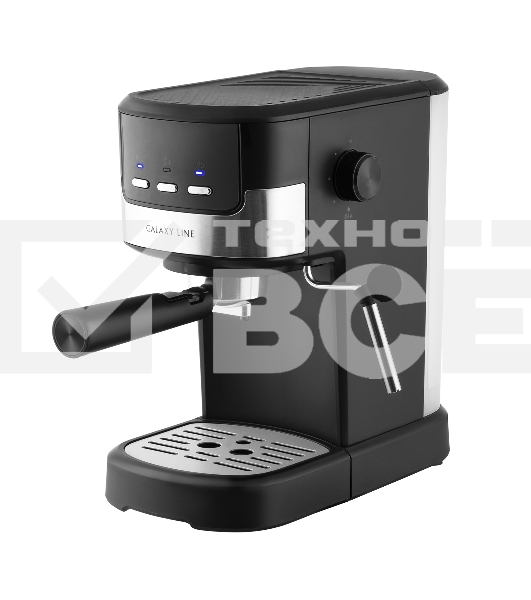 Кофеварка рожковая Galaxy Line GL 0757 черный, исп. кофе - молотый, 1,2 л, 1350 Вт, 15 Бар.