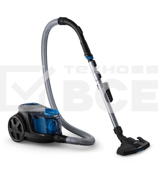 Пылесос Philips PowerPro Compact FC9350/01 черный/синий, 360/1800 Вт, уборка сухая, пылесборник контейнер, 1.5 л