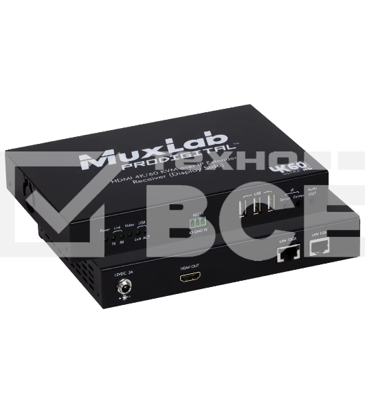 Приемник HDMI KVM OVER IP MuxLab 500760-RX-KVM поддержка 4К60 (SDVoE)