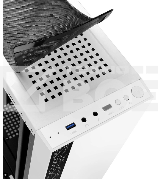 Компьютерный корпус Ginzzu A390 белый Window RGb подсветка 1хUSB 3.0, 2хUSB 2.0, AU