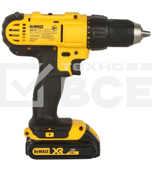 Дрель-шуруповерт аккумуляторная DeWalt 18 В, 2 АКБ, ЗУ. DCD771S2