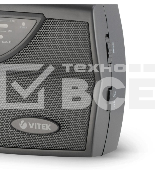 Радиоприемник Vitek VT-3591 (GY) LED индикатор Телескопическая антенна Тип батареек	UM-1