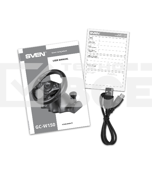 Руль Sven GC-W150 16кноп. (с педалями) черный