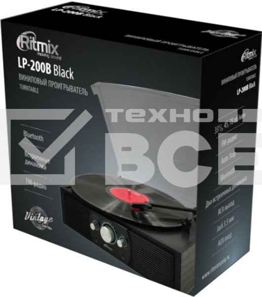 Виниловый проигрыватель RITMIX LP-200B черный