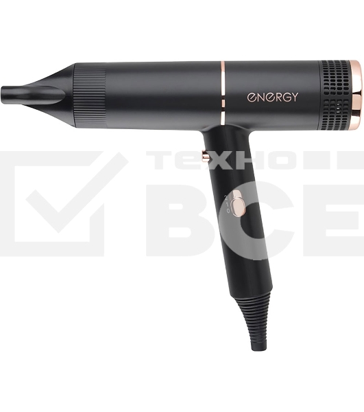 Фен ENERGY EN-805 черный/золотистый, 1400 Вт