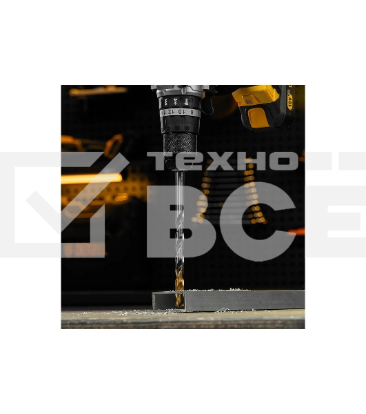 Сверло спиральное по металлу Denzel 11 х 195 мм, Р6М5, Golden Tip, удлиненное