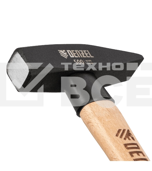 Молоток слесарный Denzel 500 г, кованый квадратный боек, буковая рукоятка