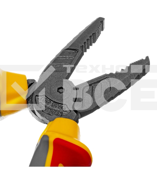 Плоскогубцы комбинированные Denzel диэлектрические трехкомпонентные рукоятки до 1000 В, 180 мм