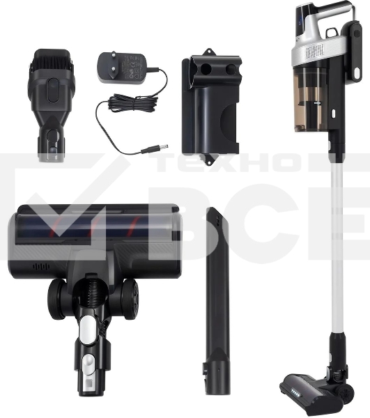 Пылесос вертикальный Vitek VT-CLS01LIGHT темно-серый/серебристый, питание от аккумулятора, 250 Вт, уборка сухая, пылесборник 0.55 л