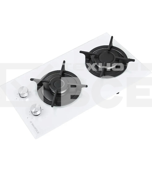 Газовая варочная панель Maunfeld EGHG.32.1CW/G, 2 конфорки, закаленное стекло, белый