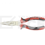 Длинногубцы Matrix NICKEL 17166 180 мм, прямые никелированные, двухкомпонентные рукоятки, фото 1