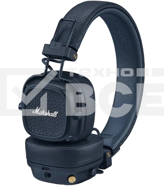 Беспроводные/проводные наушники Marshall Major V синий, накладные, Bluetooth + проводной, беспроводная зарядка, до 100 ч