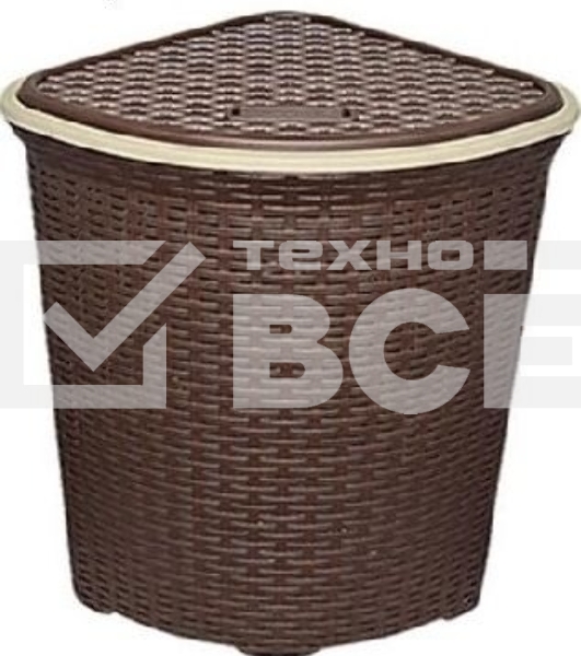 Корзина для белья VIOLET Ротанг 60л угловая (коричневый) 235001