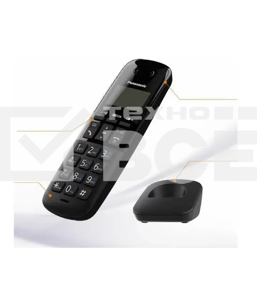 Телефон беспроводной (DECT) Panasonic KX-TGB610RUB черный АОН