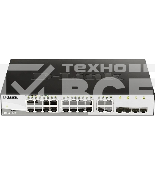 Управляемый L2 коммутатор D-Link DGS-1210-26/FL2A с 24 портами 10/100/1000Base-T и 2 портами 1000Base-X SFP