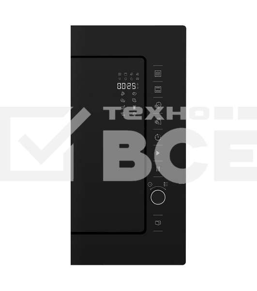 Микроволновая печь встраиваемая Beko BMGB25333BG чёрный, 25 л, 900 Вт, переключатели - поворотный механизм/сенсор