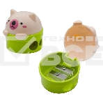 Точилка для карандашей ручная Silwerhof Cute Солнечная коллекция 2 отверстия пластик ассорти коробка, фото2