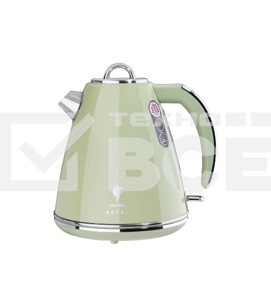 Чайник электрический LEONORD LE-1906/2 RETRO, 2200 Вт, 1.5 л, оливковый