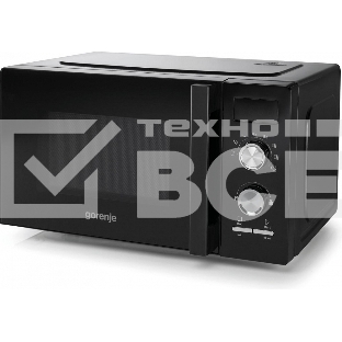 Микроволновая печь Gorenje MO20A3BH чёрный, 20 л, 800 Вт, переключатели - поворотный механизм/кнопки