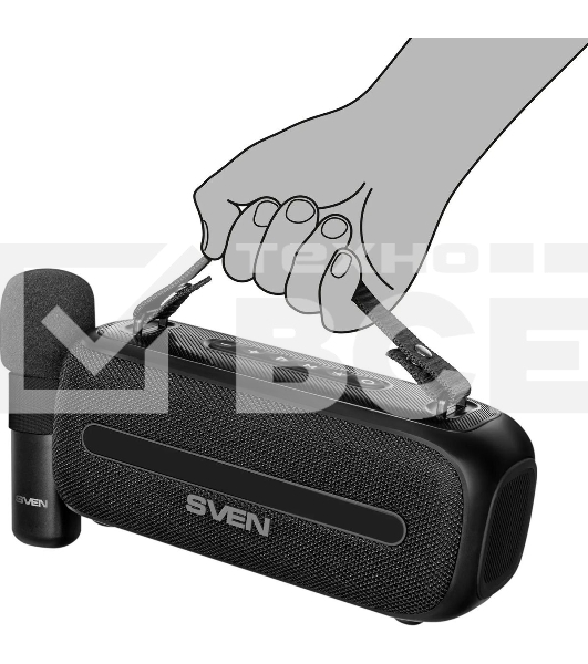 Колонка портативная Sven PS-255 черный 12W 1.0 BT 3600mAh (SV-022563)