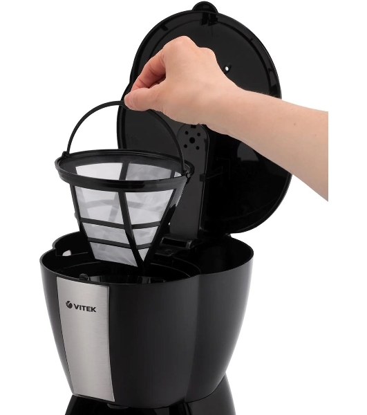 Кофеварка капельная Vitek VT-1503 черный, исп. кофе - молотый, 1.2 л, 900 Вт.