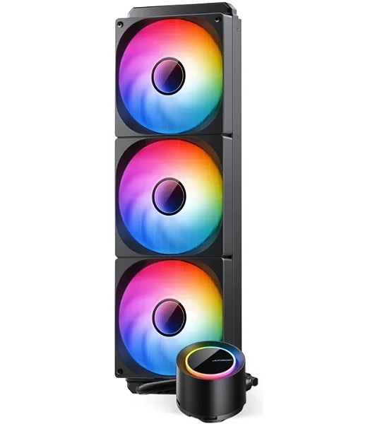 Система жидкостного охлаждения Jonsbo TG-420 ARGB Black, 420 мм, 3x140 мм, 800-1800 об/мин, 20.3-36.2 дБ, 4-pin PWM, 300 Вт, ARGB, черный